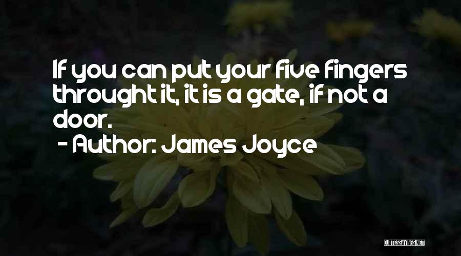 James Joyce Quotes: If You Can Put Your Five Fingers Throught It, It Is A Gate, If Not A Door.
