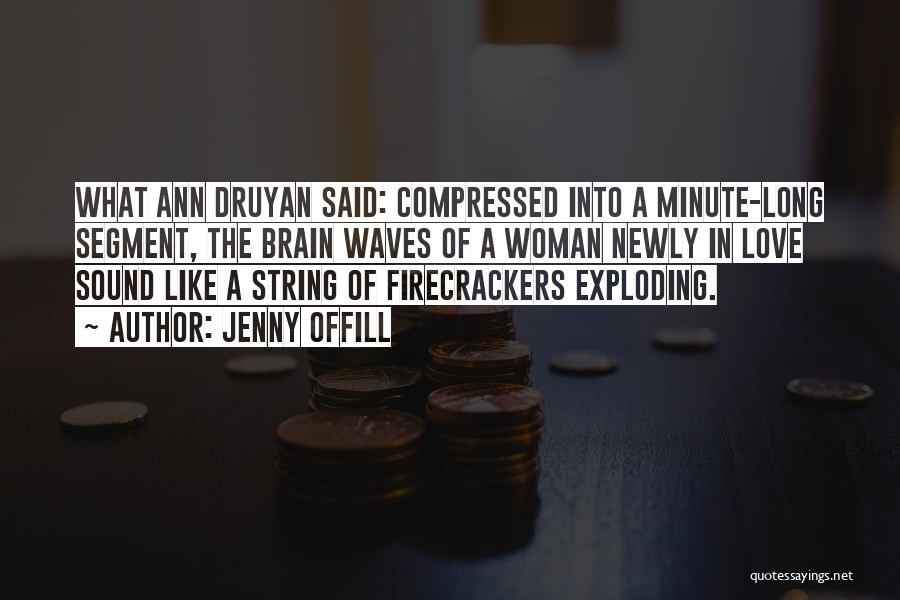 Jenny Offill Quotes: What Ann Druyan Said: Compressed Into A Minute-long Segment, The Brain Waves Of A Woman Newly In Love Sound Like