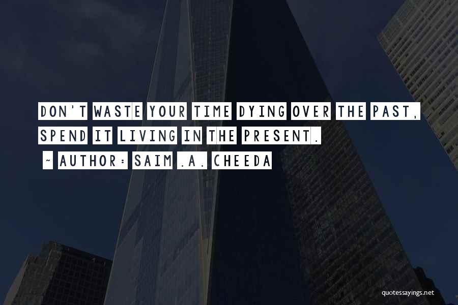 Saim .A. Cheeda Quotes: Don't Waste Your Time Dying Over The Past, Spend It Living In The Present.