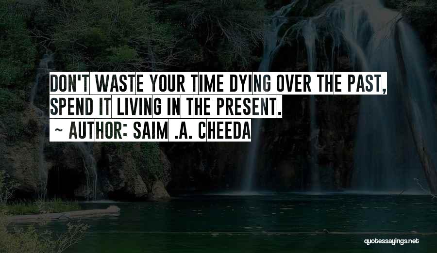 Saim .A. Cheeda Quotes: Don't Waste Your Time Dying Over The Past, Spend It Living In The Present.