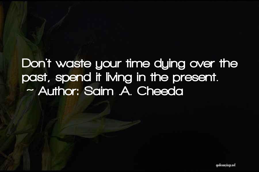 Saim .A. Cheeda Quotes: Don't Waste Your Time Dying Over The Past, Spend It Living In The Present.