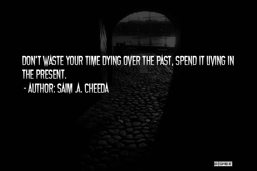 Saim .A. Cheeda Quotes: Don't Waste Your Time Dying Over The Past, Spend It Living In The Present.