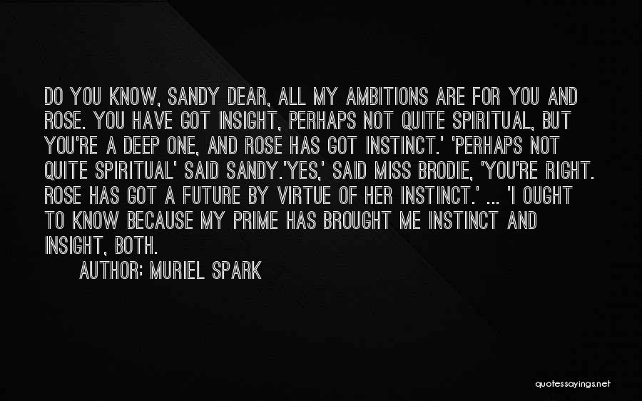 Muriel Spark Quotes: Do You Know, Sandy Dear, All My Ambitions Are For You And Rose. You Have Got Insight, Perhaps Not Quite