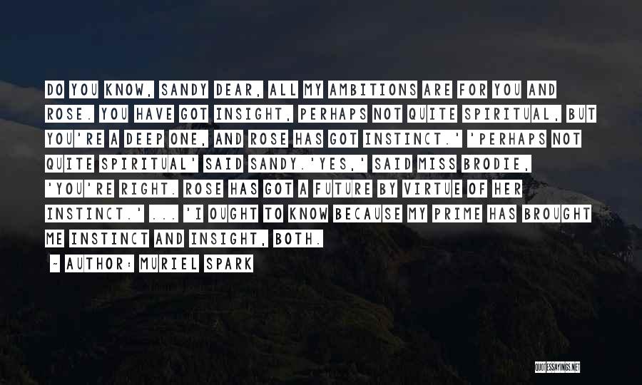 Muriel Spark Quotes: Do You Know, Sandy Dear, All My Ambitions Are For You And Rose. You Have Got Insight, Perhaps Not Quite