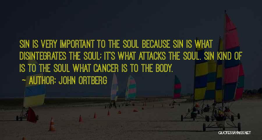 John Ortberg Quotes: Sin Is Very Important To The Soul Because Sin Is What Disintegrates The Soul; It's What Attacks The Soul. Sin