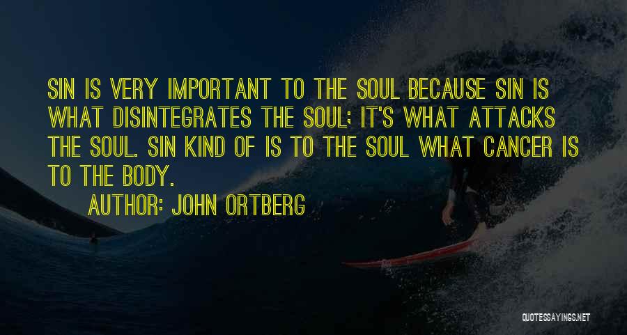 John Ortberg Quotes: Sin Is Very Important To The Soul Because Sin Is What Disintegrates The Soul; It's What Attacks The Soul. Sin