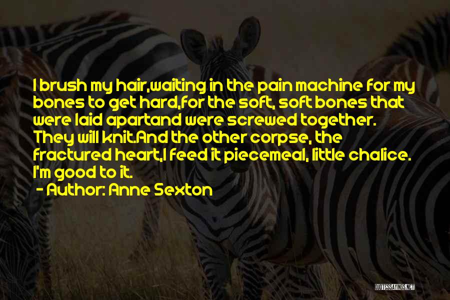 Anne Sexton Quotes: I Brush My Hair,waiting In The Pain Machine For My Bones To Get Hard,for The Soft, Soft Bones That Were