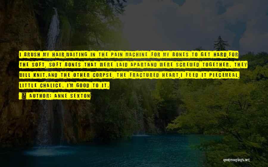 Anne Sexton Quotes: I Brush My Hair,waiting In The Pain Machine For My Bones To Get Hard,for The Soft, Soft Bones That Were