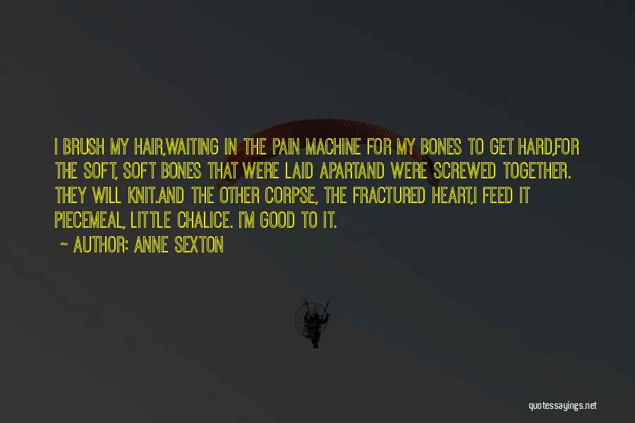 Anne Sexton Quotes: I Brush My Hair,waiting In The Pain Machine For My Bones To Get Hard,for The Soft, Soft Bones That Were