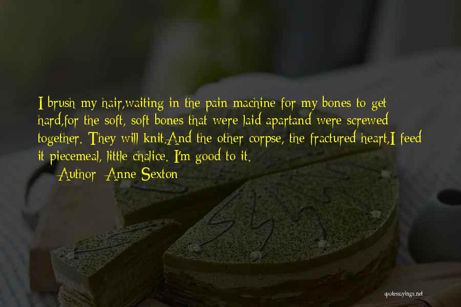 Anne Sexton Quotes: I Brush My Hair,waiting In The Pain Machine For My Bones To Get Hard,for The Soft, Soft Bones That Were