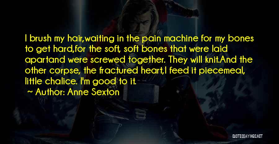 Anne Sexton Quotes: I Brush My Hair,waiting In The Pain Machine For My Bones To Get Hard,for The Soft, Soft Bones That Were
