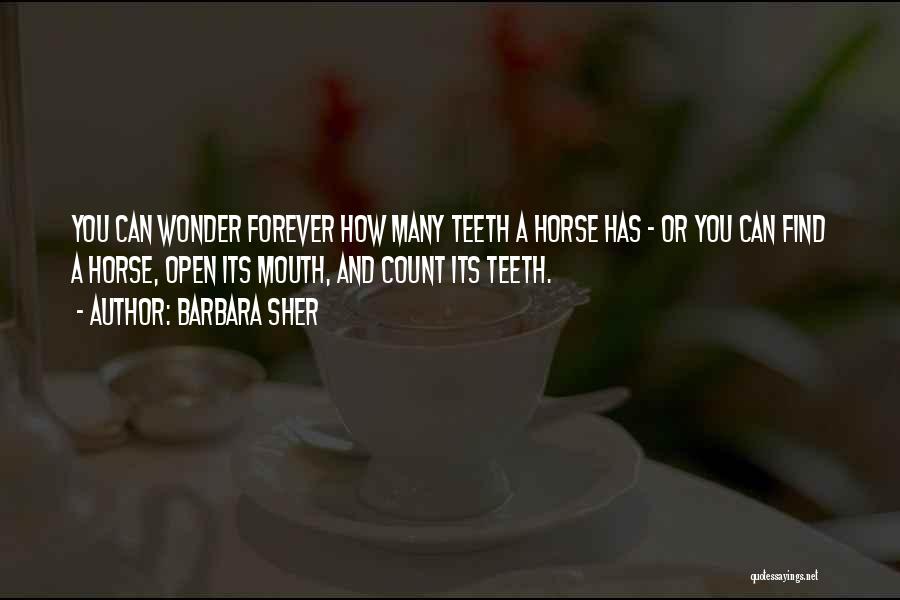 Barbara Sher Quotes: You Can Wonder Forever How Many Teeth A Horse Has - Or You Can Find A Horse, Open Its Mouth,