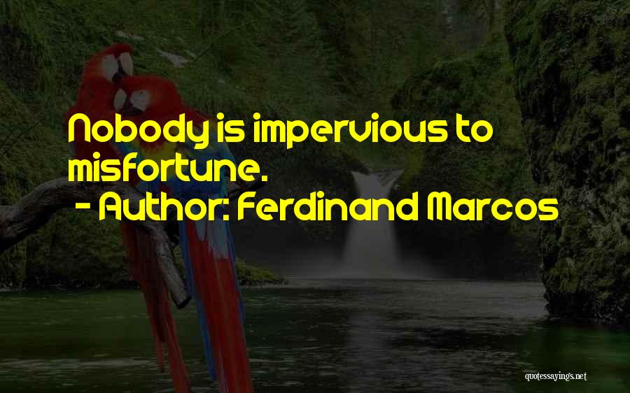 Ferdinand Marcos Quotes: Nobody Is Impervious To Misfortune.