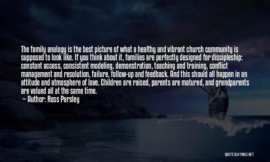 Ross Parsley Quotes: The Family Analogy Is The Best Picture Of What A Healthy And Vibrant Church Community Is Supposed To Look Like.