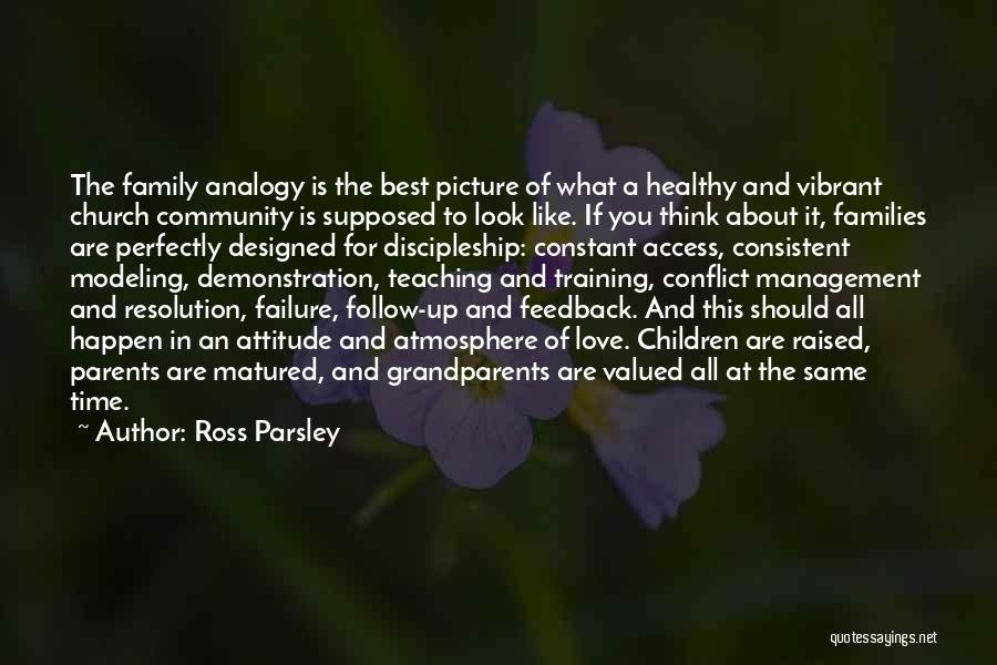 Ross Parsley Quotes: The Family Analogy Is The Best Picture Of What A Healthy And Vibrant Church Community Is Supposed To Look Like.