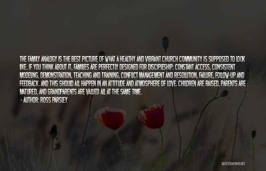 Ross Parsley Quotes: The Family Analogy Is The Best Picture Of What A Healthy And Vibrant Church Community Is Supposed To Look Like.