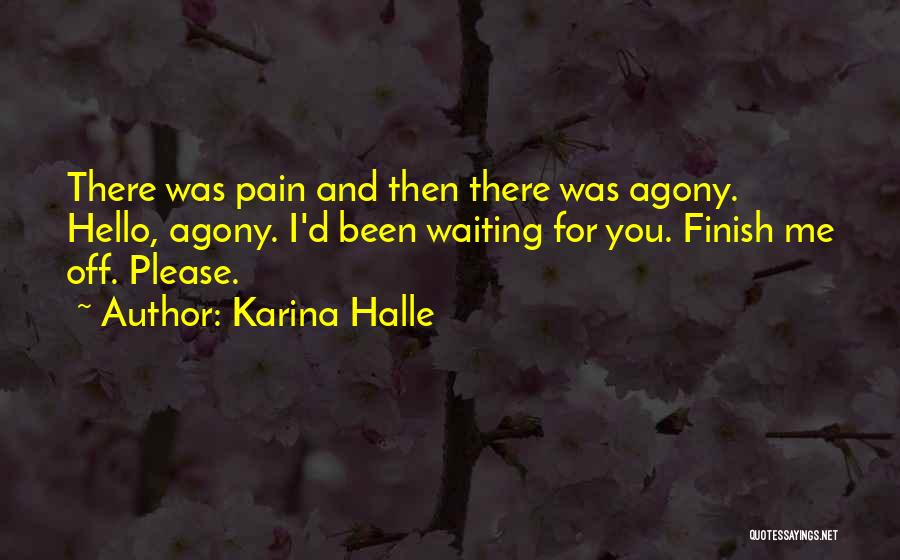 Karina Halle Quotes: There Was Pain And Then There Was Agony. Hello, Agony. I'd Been Waiting For You. Finish Me Off. Please.