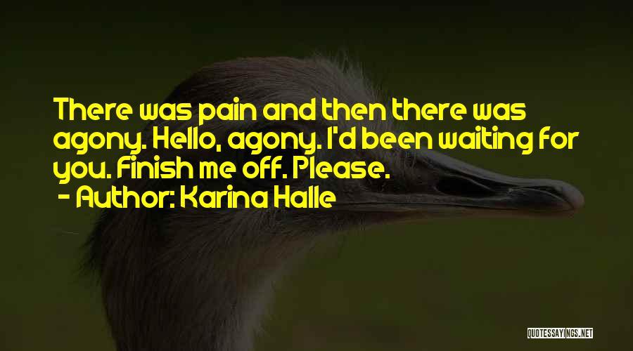 Karina Halle Quotes: There Was Pain And Then There Was Agony. Hello, Agony. I'd Been Waiting For You. Finish Me Off. Please.