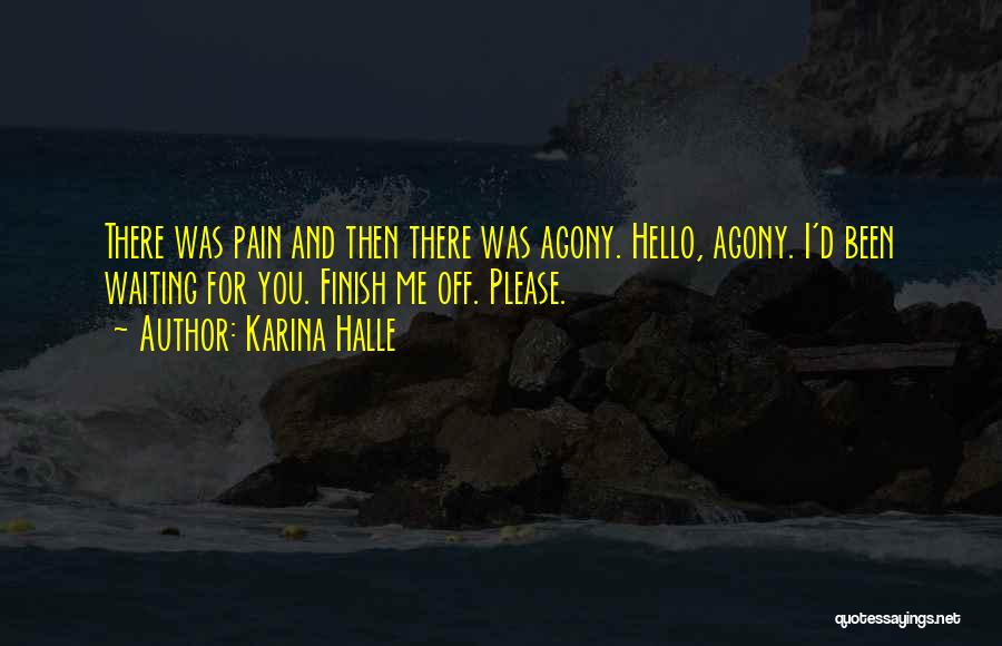 Karina Halle Quotes: There Was Pain And Then There Was Agony. Hello, Agony. I'd Been Waiting For You. Finish Me Off. Please.