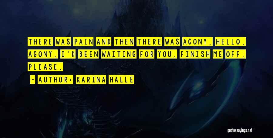 Karina Halle Quotes: There Was Pain And Then There Was Agony. Hello, Agony. I'd Been Waiting For You. Finish Me Off. Please.