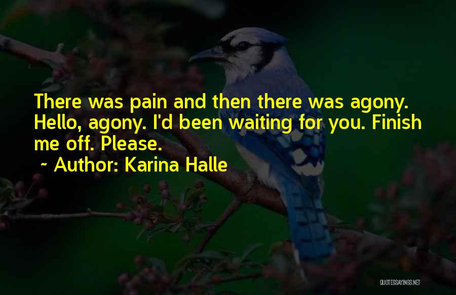 Karina Halle Quotes: There Was Pain And Then There Was Agony. Hello, Agony. I'd Been Waiting For You. Finish Me Off. Please.