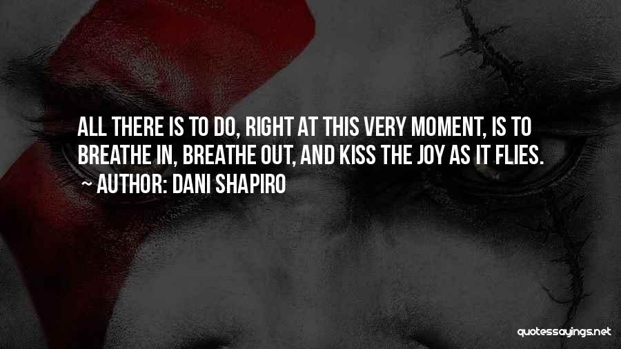 Dani Shapiro Quotes: All There Is To Do, Right At This Very Moment, Is To Breathe In, Breathe Out, And Kiss The Joy