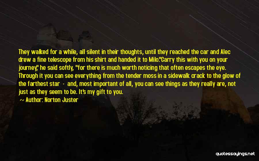 Norton Juster Quotes: They Walked For A While, All Silent In Their Thoughts, Until They Reached The Car And Alec Drew A Fine