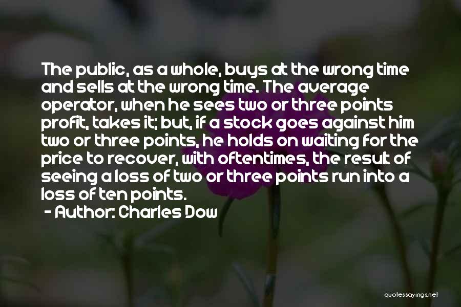 Charles Dow Quotes: The Public, As A Whole, Buys At The Wrong Time And Sells At The Wrong Time. The Average Operator, When