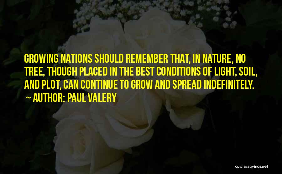 Paul Valery Quotes: Growing Nations Should Remember That, In Nature, No Tree, Though Placed In The Best Conditions Of Light, Soil, And Plot,