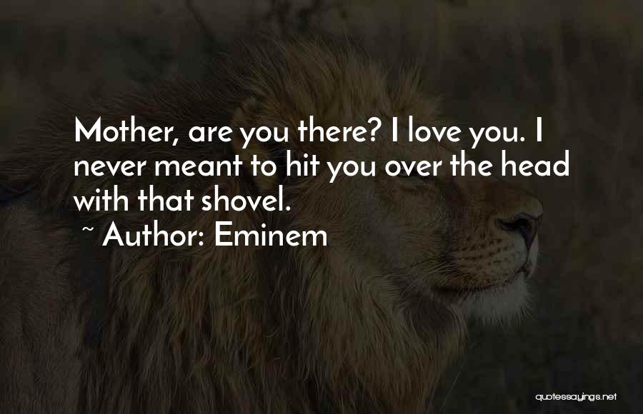 Eminem Quotes: Mother, Are You There? I Love You. I Never Meant To Hit You Over The Head With That Shovel.