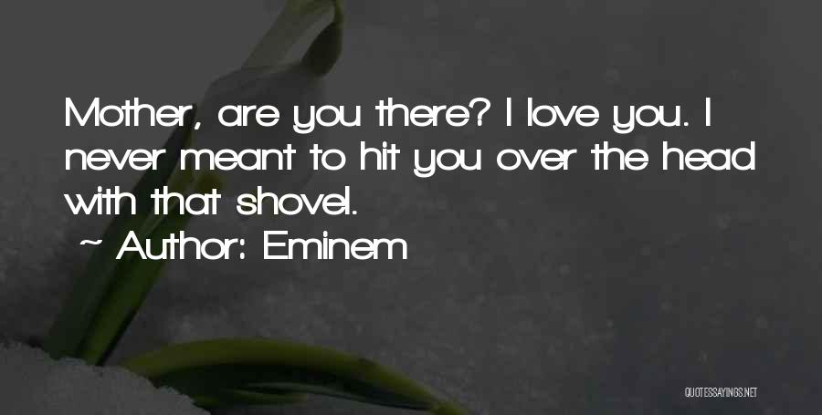 Eminem Quotes: Mother, Are You There? I Love You. I Never Meant To Hit You Over The Head With That Shovel.