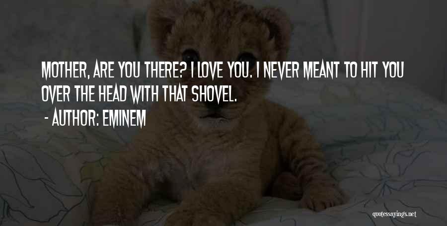 Eminem Quotes: Mother, Are You There? I Love You. I Never Meant To Hit You Over The Head With That Shovel.