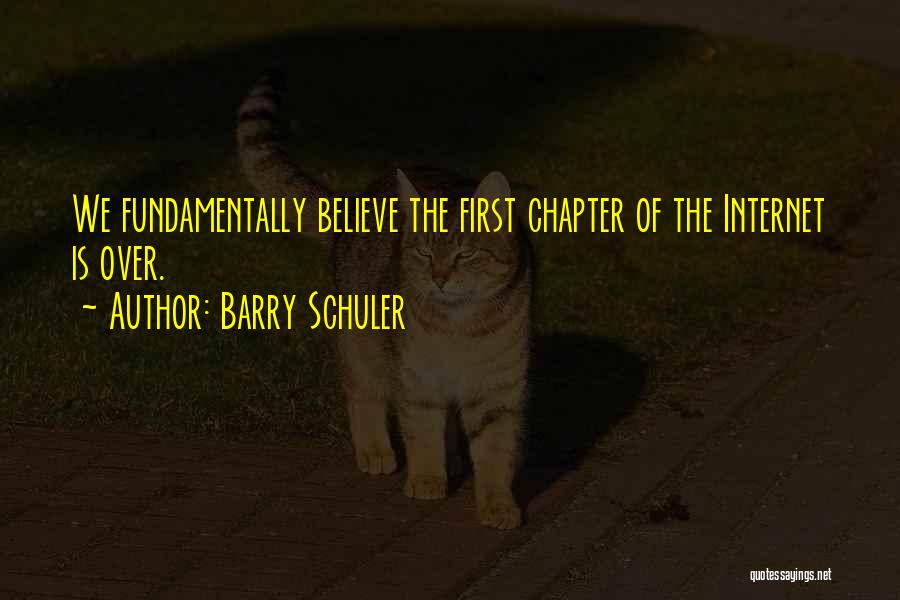 Barry Schuler Quotes: We Fundamentally Believe The First Chapter Of The Internet Is Over.