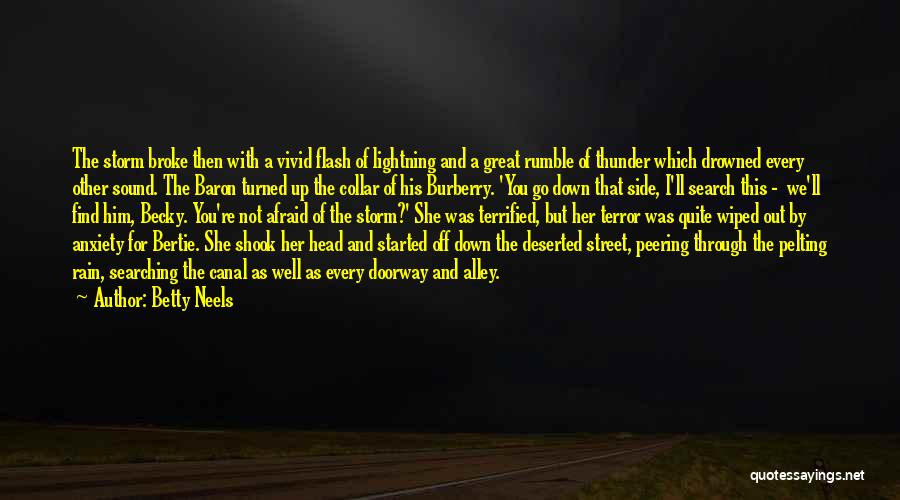 Betty Neels Quotes: The Storm Broke Then With A Vivid Flash Of Lightning And A Great Rumble Of Thunder Which Drowned Every Other