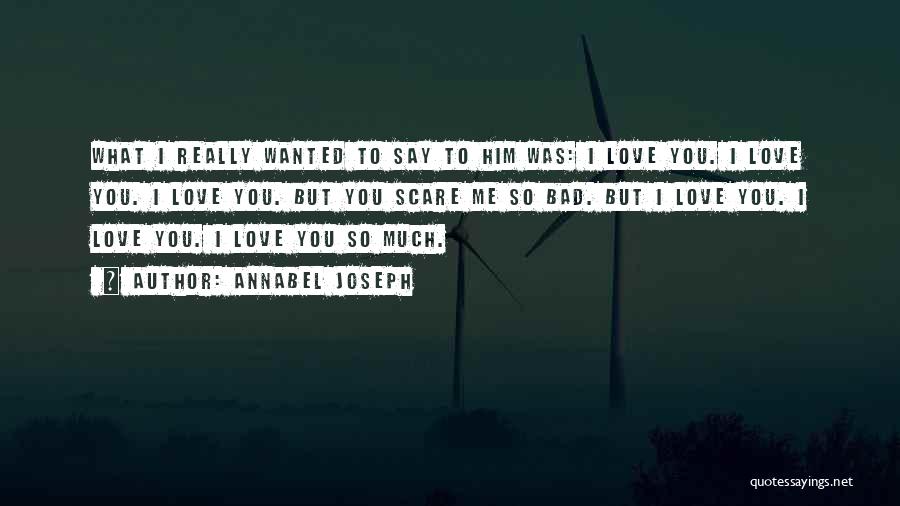 Annabel Joseph Quotes: What I Really Wanted To Say To Him Was: I Love You. I Love You. I Love You. But You