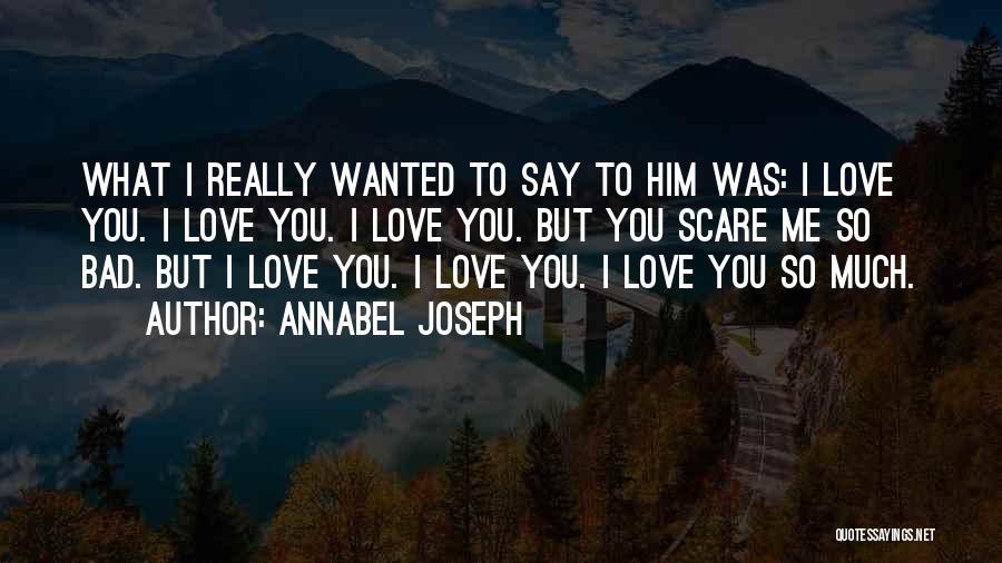 Annabel Joseph Quotes: What I Really Wanted To Say To Him Was: I Love You. I Love You. I Love You. But You