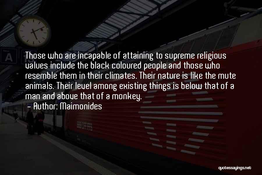 Maimonides Quotes: Those Who Are Incapable Of Attaining To Supreme Religious Values Include The Black Coloured People And Those Who Resemble Them