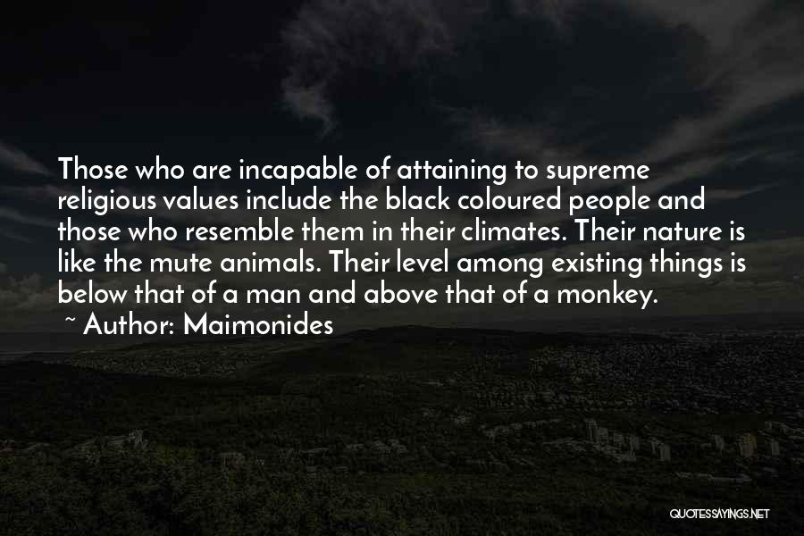 Maimonides Quotes: Those Who Are Incapable Of Attaining To Supreme Religious Values Include The Black Coloured People And Those Who Resemble Them