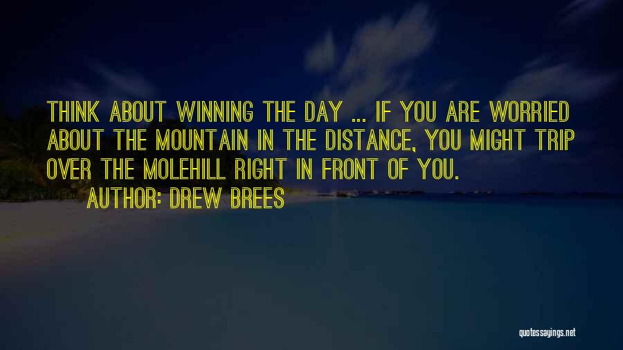 Drew Brees Quotes: Think About Winning The Day ... If You Are Worried About The Mountain In The Distance, You Might Trip Over