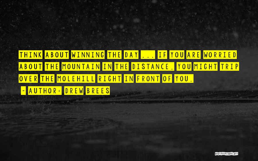 Drew Brees Quotes: Think About Winning The Day ... If You Are Worried About The Mountain In The Distance, You Might Trip Over