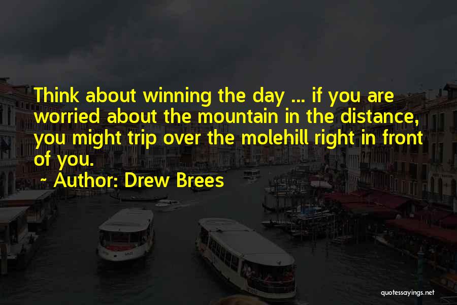 Drew Brees Quotes: Think About Winning The Day ... If You Are Worried About The Mountain In The Distance, You Might Trip Over