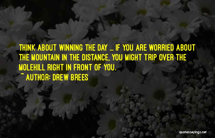 Drew Brees Quotes: Think About Winning The Day ... If You Are Worried About The Mountain In The Distance, You Might Trip Over