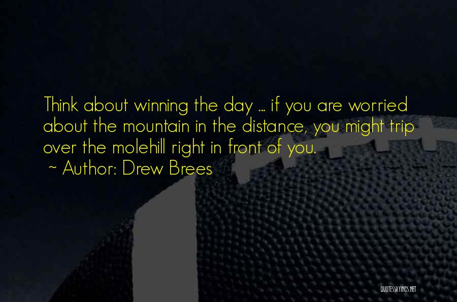 Drew Brees Quotes: Think About Winning The Day ... If You Are Worried About The Mountain In The Distance, You Might Trip Over