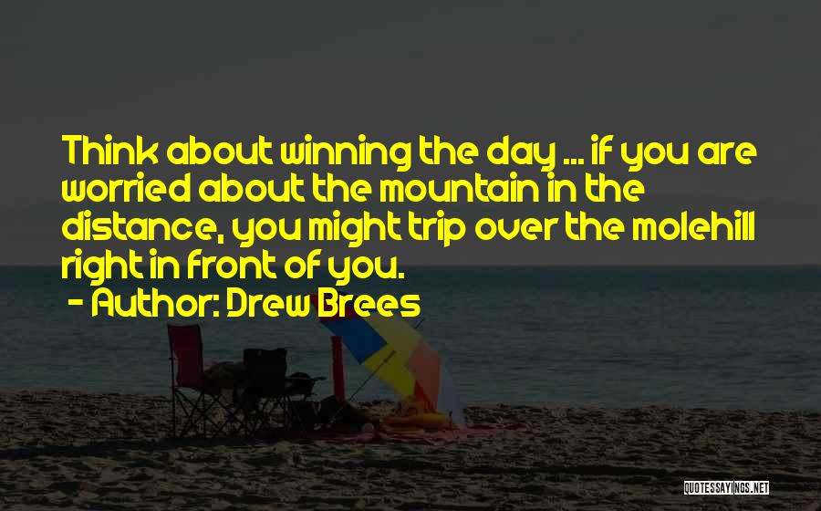 Drew Brees Quotes: Think About Winning The Day ... If You Are Worried About The Mountain In The Distance, You Might Trip Over