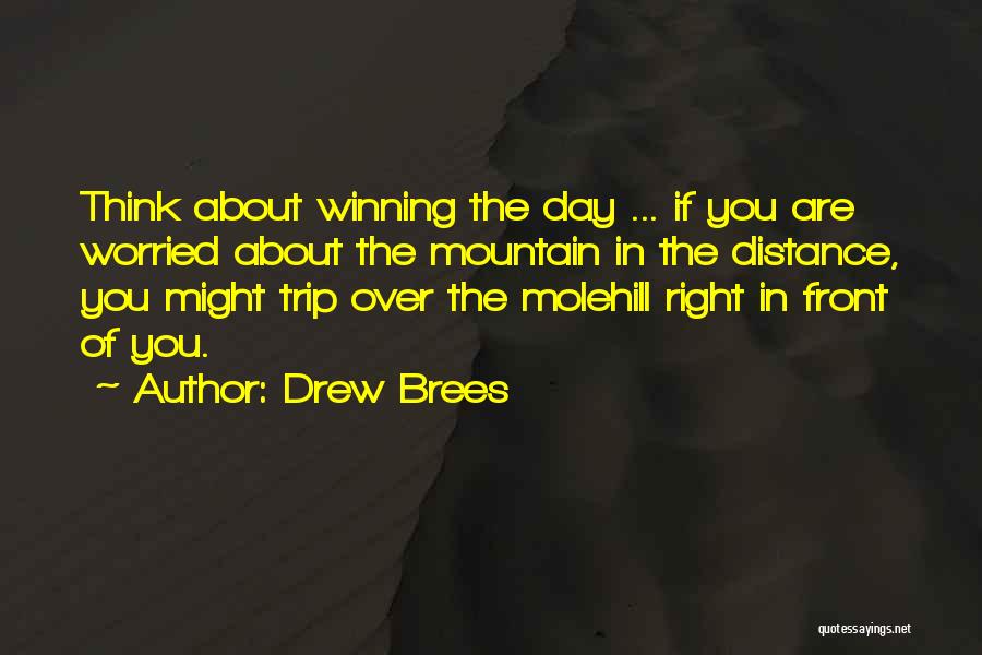 Drew Brees Quotes: Think About Winning The Day ... If You Are Worried About The Mountain In The Distance, You Might Trip Over