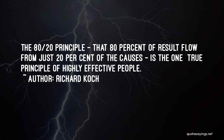 Richard Koch Quotes: The 80/20 Principle - That 80 Percent Of Result Flow From Just 20 Per Cent Of The Causes - Is