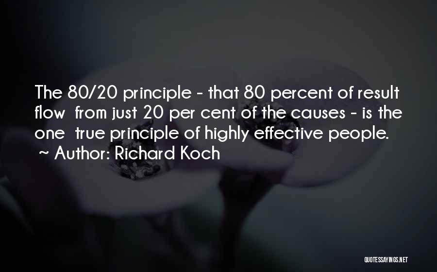 Richard Koch Quotes: The 80/20 Principle - That 80 Percent Of Result Flow From Just 20 Per Cent Of The Causes - Is