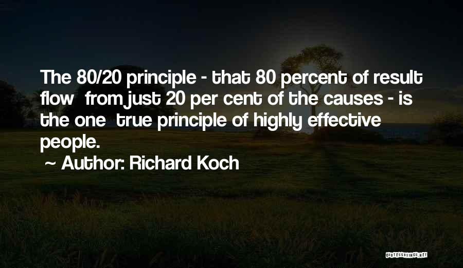 Richard Koch Quotes: The 80/20 Principle - That 80 Percent Of Result Flow From Just 20 Per Cent Of The Causes - Is