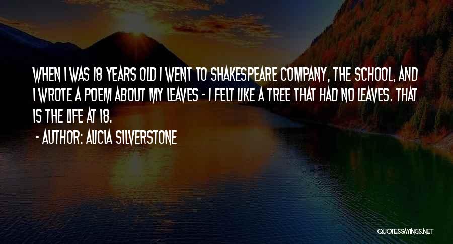 Alicia Silverstone Quotes: When I Was 18 Years Old I Went To Shakespeare Company, The School, And I Wrote A Poem About My