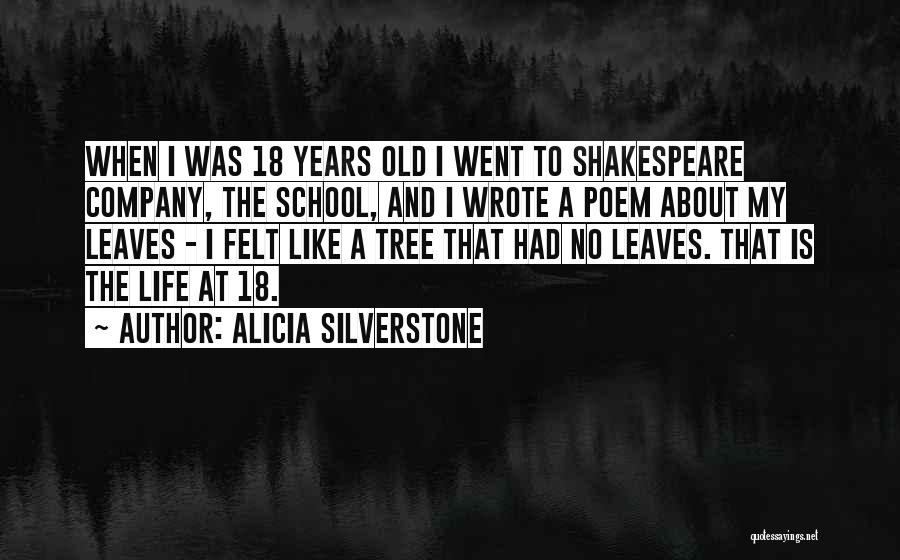 Alicia Silverstone Quotes: When I Was 18 Years Old I Went To Shakespeare Company, The School, And I Wrote A Poem About My